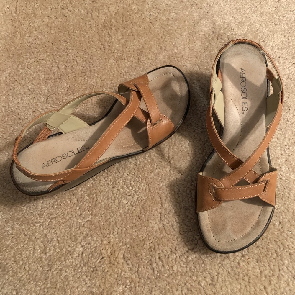 Tan Wedge Sandals